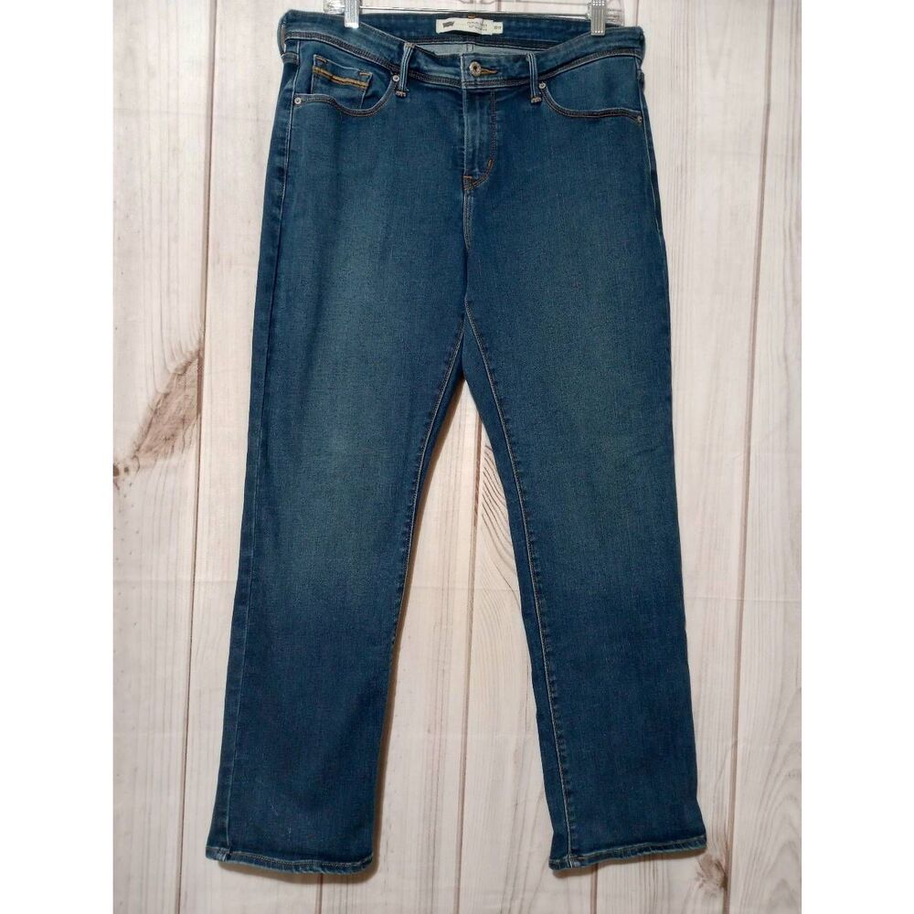 Levi's Jeans Ladies 16W Straight Leg Slimming Dark Wash